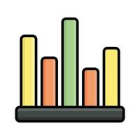 ícone de vetor de gráfico de barras isolado no fundo branco