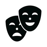 face máscaras, teatro máscaras tema festa ícone dentro moderno estilo, fácil para usar vetor