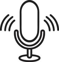 profissional microfone e audio gravação dispositivo ícone isolado em branco fundo para podcasting e discurso vetor