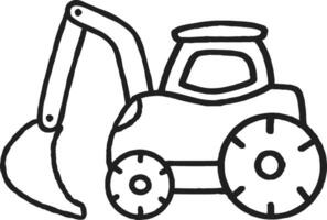 esboço brinquedo carro desenho animado ilustração construção veículo escavação caminhão vetor