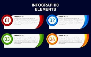 infográfico elemento Projeto com 4 colorida passos para apresentação e negócios. infográfico planejamento Projeto para apresentações. vetor