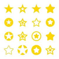 vetor estrelas ícone conjunto dentro plano amarelo estilo