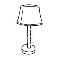 mesa lâmpada, rabisco vetor ilustração. luz noturna esboço desenhando