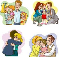 vetor ilustração do feliz família