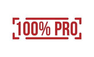 100 percentagem pró vermelho borracha carimbo vetor Projeto.