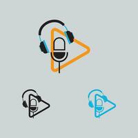 podcast logotipo imagens ilustração Projeto vetor
