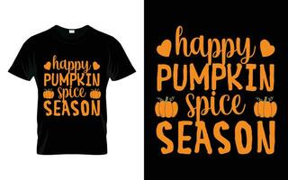 feliz abóbora especiaria estação feliz Ação de graças outono estação camiseta vetor