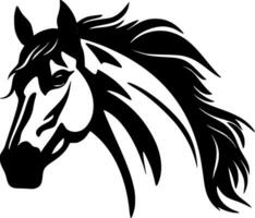 cavalo - Preto e branco isolado ícone - vetor ilustração