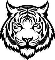 tigre - Preto e branco isolado ícone - vetor ilustração