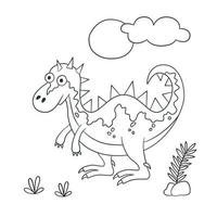 dinossauro fofo. Dino. ilustração vetorial no estilo doodle e cartoon vetor