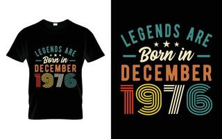 47º aniversário legendas estão nascermos dentro dezembro 1976 feliz aniversário presente camiseta vetor