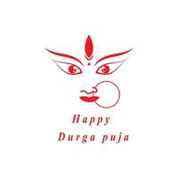 durga Shakti, a deusa do poder, é retratado dentro vermelho em uma branco fundo vetor