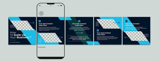conjunto do carrossel postar modelo, editável carrossel publicar, social meios de comunicação carrossel postar para o negócio vetor