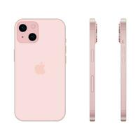 Novo Rosa maçã Iphone 15 Smartphone modelo, brincar modelo em branco fundo - vetor