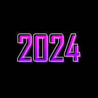 feliz Novo ano 2024 roxo. vetor ilustração.