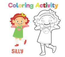 educacional imprimível coloração planilha. coloração atividade para crianças. vetor esboço para coloração página.