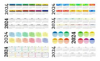 calendário para 2024 isolado em uma branco fundo vetor