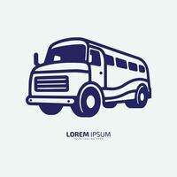 mínimo e abstrato logotipo do ônibus vetor escola ônibus ícone aluna ônibus silhueta isolado modelo Projeto Sombrio azul ônibus
