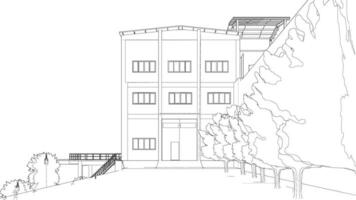 3d ilustração do industrial construção vetor