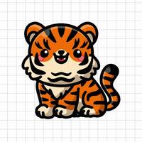 ilustração de animal tigre fofo vetor