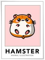 ilustração de hamster fofo vetor