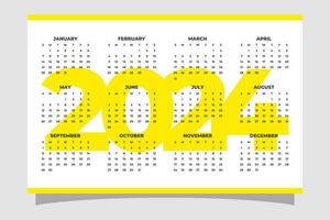 parede calendário modelo para 2024 ano minimalista estilo vetor