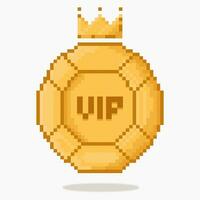 pixel arte pôquer dourado salgadinhos. cassino salgadinhos vip. lasca vetor ícone isolado em branco fundo. vetor ícone