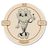 gelo creme Anos 70 retro groovy ilustração logotipo. vetor. vetor ilustração