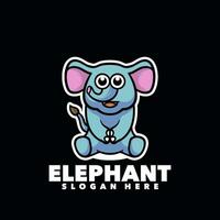 elefante mascote desenho animado engraçado vetor