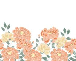 vintage laranja e amarelo rosa desatado fundo vetor