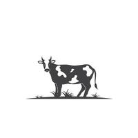 vaca logotipo vetor ilustração templat