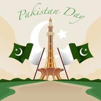 o minar e com bandeiras do Paquistão