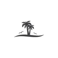 ícone de palmeira do verão e ilustração vetorial de logotipo de viagens vetor