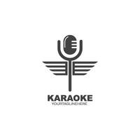 microfone ícone logotipo do karaokê e musical vetor ilustração Projeto