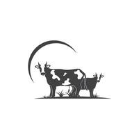 vaca logotipo vetor ilustração templat