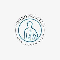 quiropraxia logotipo Projeto vetor espinhal espinha dorsal ícone logotipo com criativo elemento conceito
