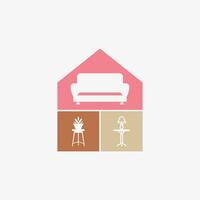 minimalista mobília logotipo Projeto vetor para casa interior com criativo conceito