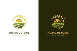 agricultura logotipo Projeto para agronomia, trigo fazenda, rural país agricultura campo, natural colheita vetor