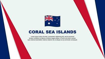 coral mar ilhas bandeira abstrato fundo Projeto modelo. coral mar ilhas independência dia bandeira desenho animado vetor ilustração. coral mar ilhas bandeira