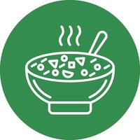 Sopa grossa de vegetais e macarrão sopa vetor ícone Projeto