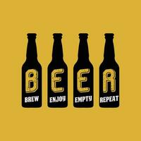 Cerveja preparar apreciar esvaziar repetir - Cerveja camiseta Projeto modelo. engraçado t camisa. vetor