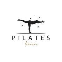 pilates pose logotipo, ioga logotipo Projeto vetor modelo ilustração