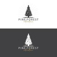 floresta logotipo, vetor floresta madeira com pinho árvores, Projeto inspirado crachá rótulo ilustração