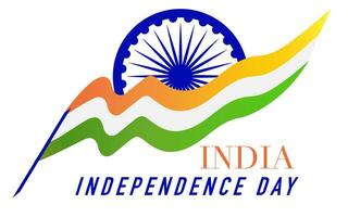 indiano independência dia cartão com nacional bandeira vetor