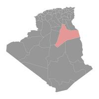 ouargla província mapa, administrativo divisão do Argélia. vetor