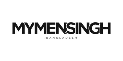 mymensingh dentro a Bangladesh emblema. a Projeto características uma geométrico estilo, vetor ilustração com negrito tipografia dentro uma moderno Fonte. a gráfico slogan rotulação.