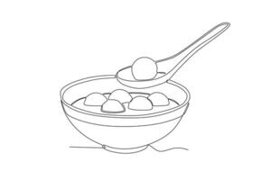 uma bocado do delicioso Tangyuan vetor