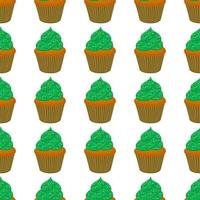 feriado irlandês dia de São Patrício, muffins verdes perfeitos vetor