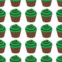 feriado irlandês dia de São Patrício, muffins verdes perfeitos vetor