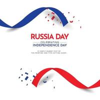 ilustração de design de modelo vetorial feliz dia da independência da Rússia vetor